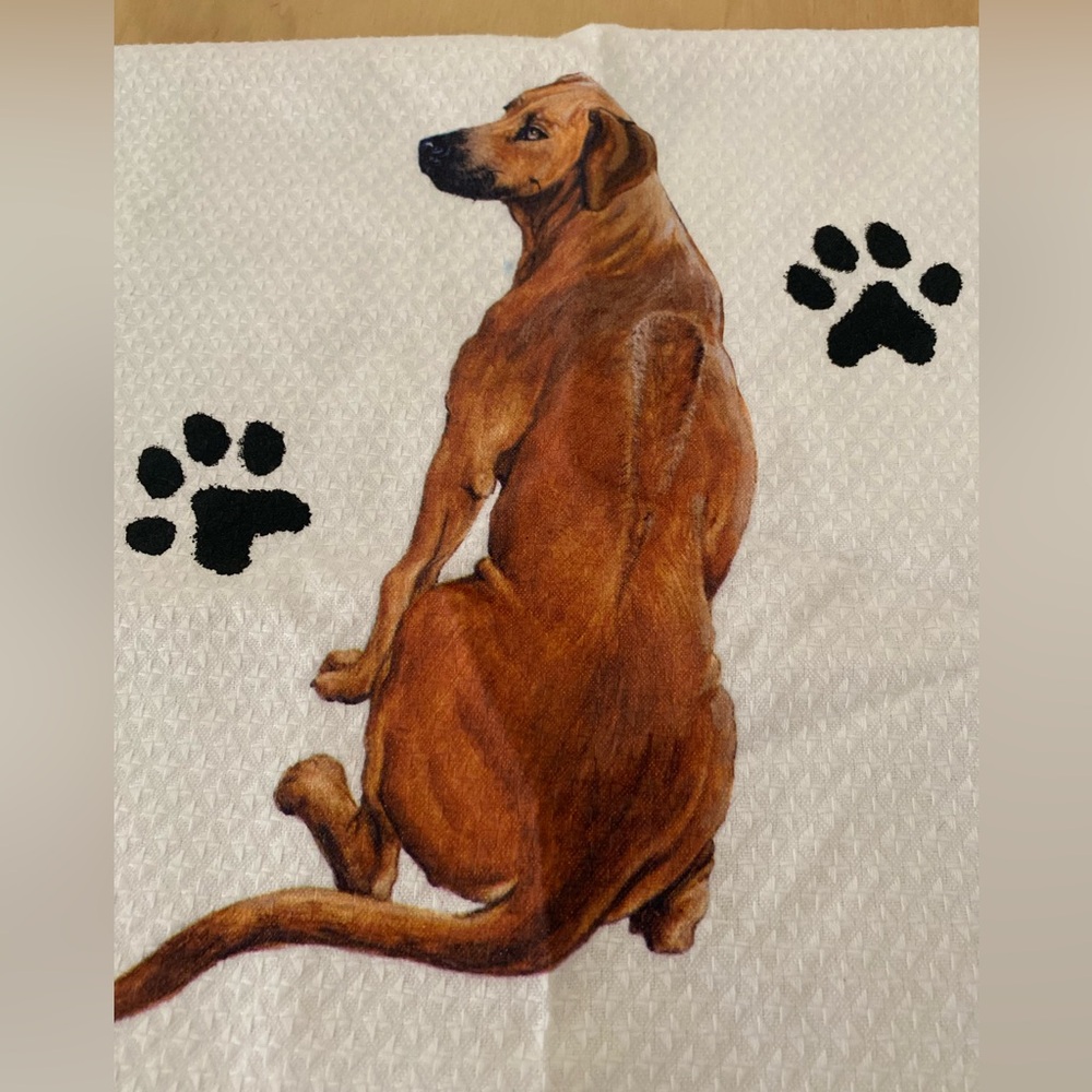 NWOT Rhodesian Ridgeback Graphic Tea Towel - Picture 4 of 9